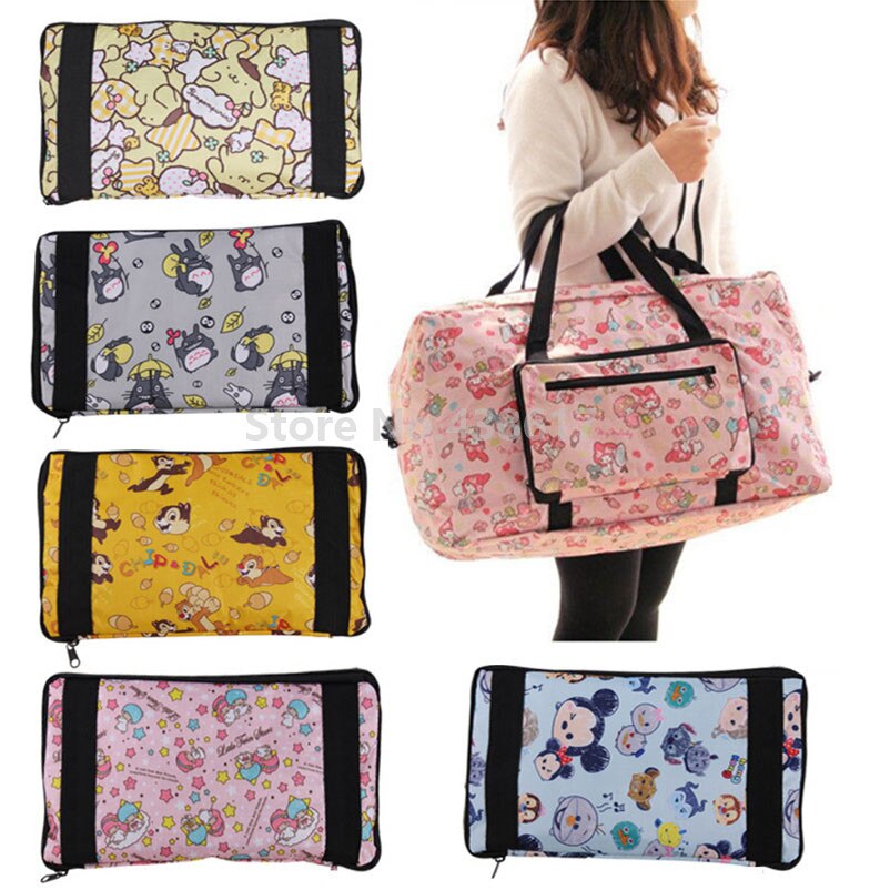Cute Cartoon Piccolo Twin Stars My Melody Pieghevole Pieghevole Borsa Da Viaggio Trolley Delle Ragazze Delle Donne Tote Sacchetti di Duffle Bagaglio A Mano