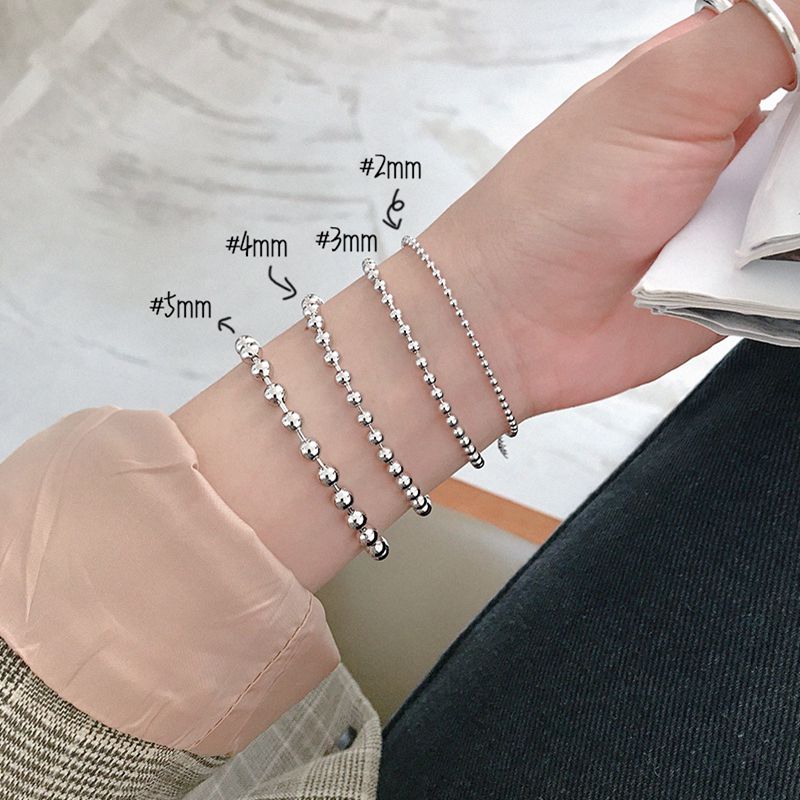 Silvology 925 Sterling Silver Round Pearl Bracelet - Adjustable 15.5cm+3cm Chain - Elegant Women's Jewelry