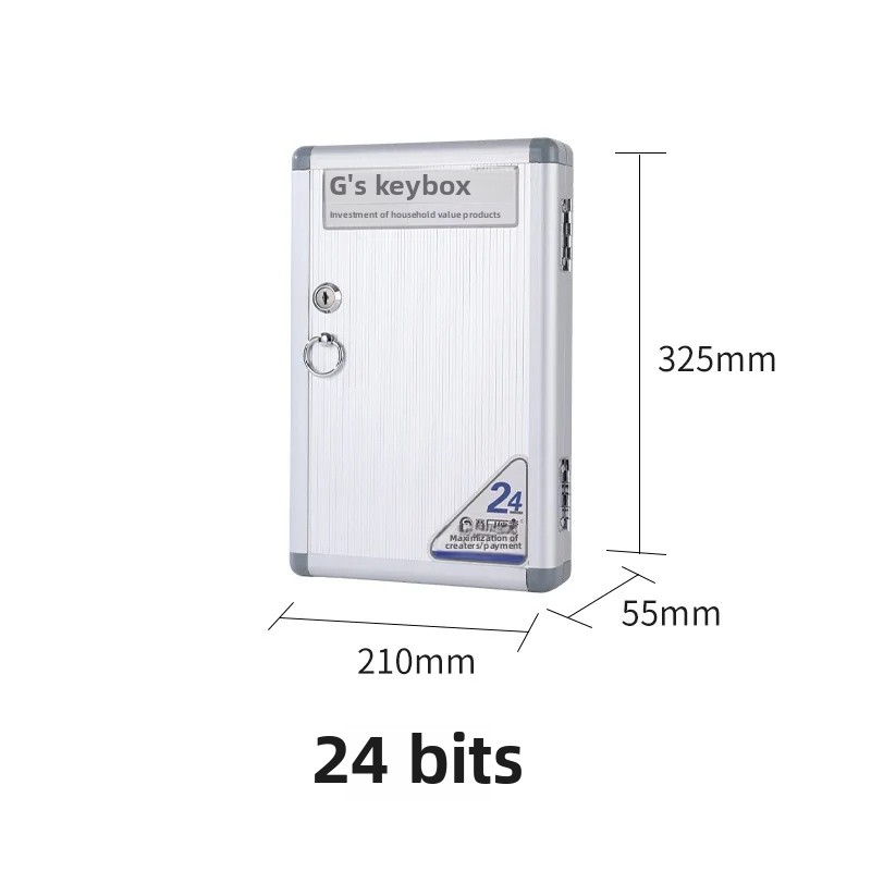 Aluminum Alloy Key Box Wall Mounted Key Cabinet 12-120 Positions Key Management Box Key Storage Case from Mainland China: WHITE