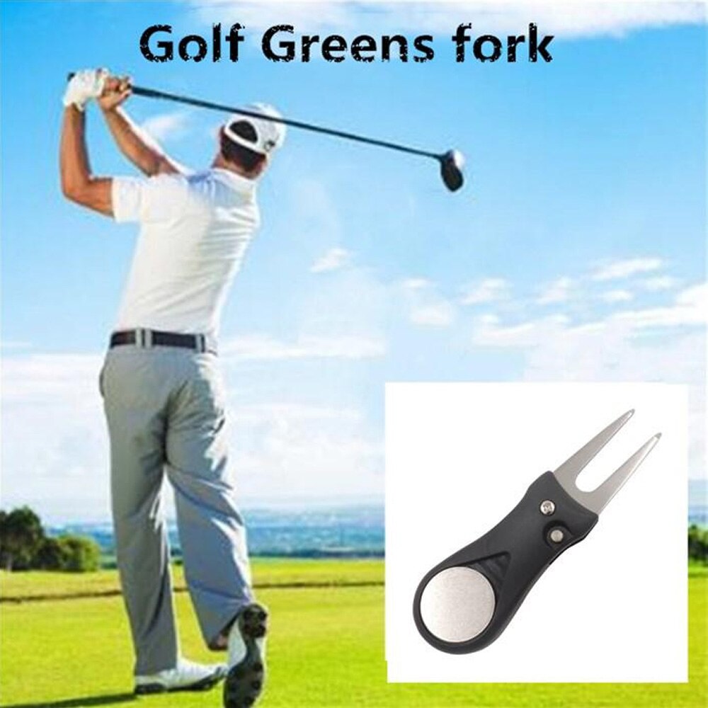 10Pcs Foldable Golf Divot Repair Tool Stainless Steel Ball Marker Golf Pitch Fork Putting Golfer Training Accessory