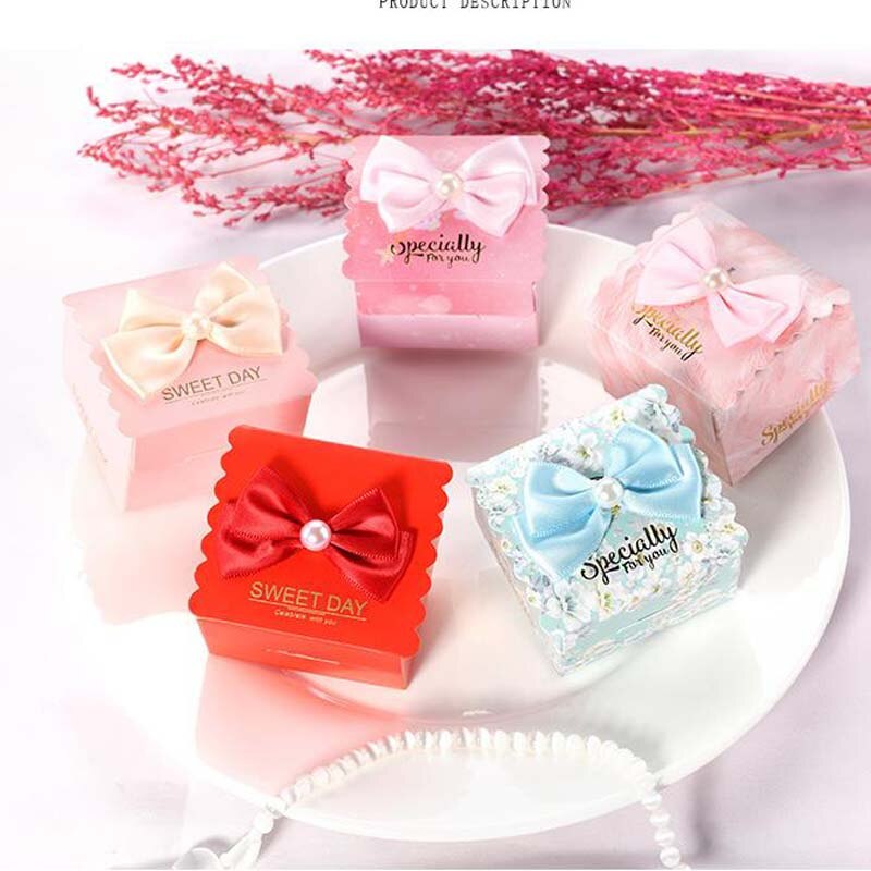 Arrivals-50 Pcs Hoogwaardige Huwelijkscadeau Dozen Party Dozen Snoep Baby Shower Kids Verjaardag Christmas Party levert Met Boog