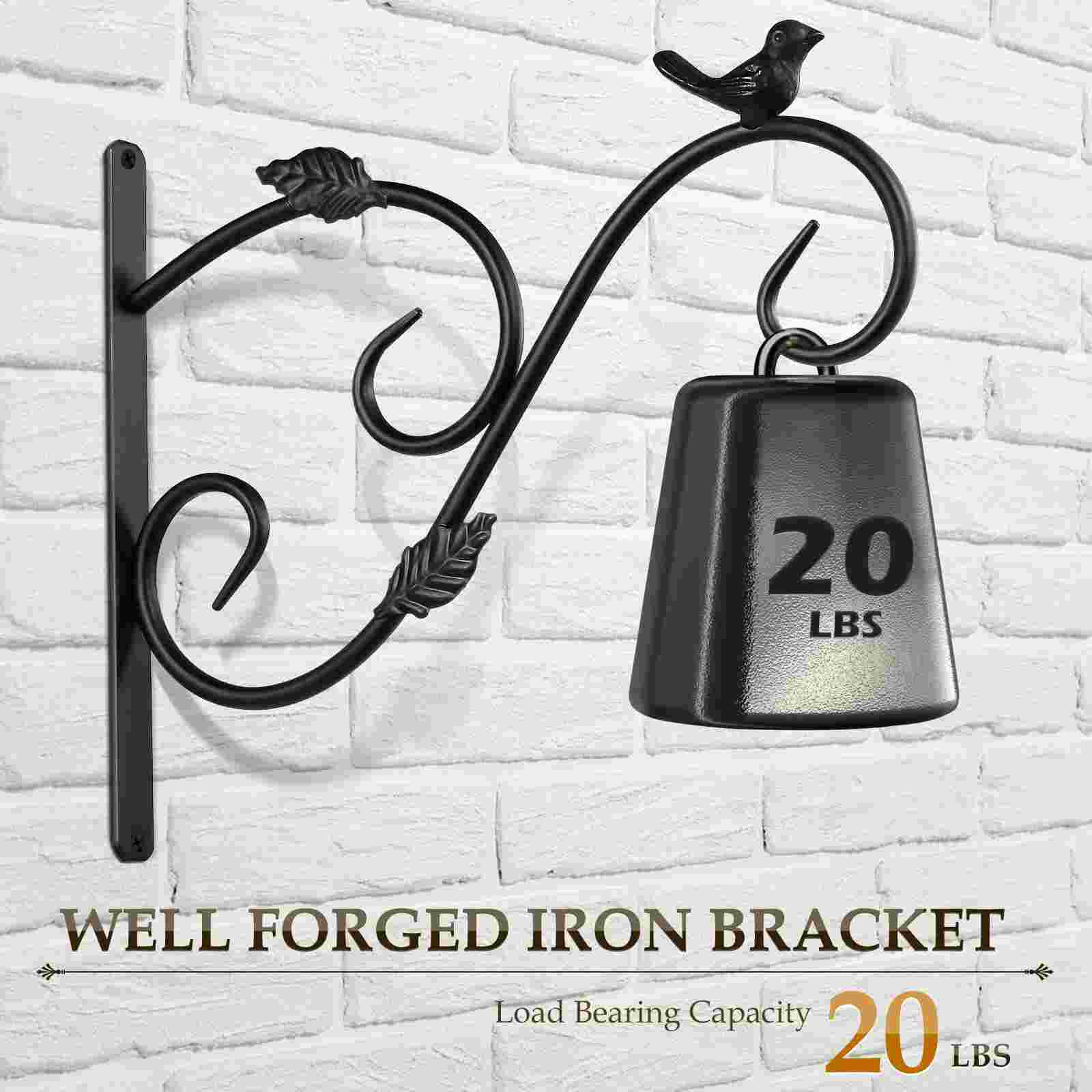 HOMEMAXS 2 Pack Bird Feeder Plants Hanging Brackets Wall Mount Hangers Hanging Hooks