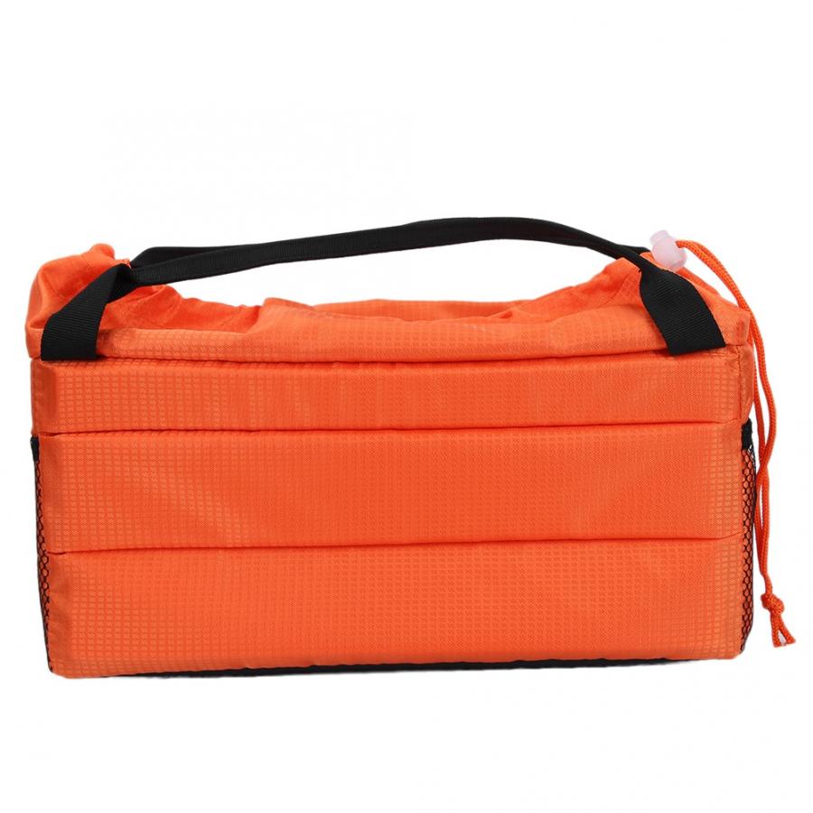 Photo Bag Insert Padded Camera Bag DSLR Partition Protection Case with Cover &amp; Handle Zaino Fotografico Camera Insert Bag: Orange