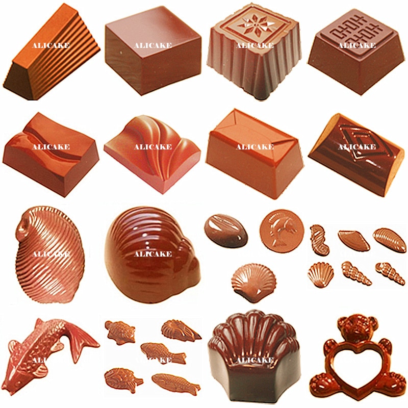 3D Polycarbonate Chocolate Molds Tray Forms For Baking Chocolate Bar Cake Thick Mould Pastry Tools for Bakery Mold