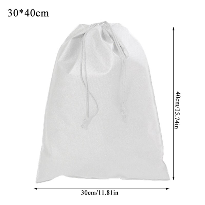 Non-Woven Fabric Drawstring Bags Home Laundry Shoe Travel Portable Pouch Drawstring Tote Bag Organizer: white 30x40cm