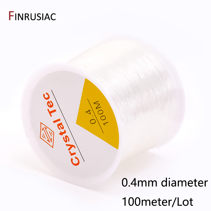 0.4-1.0mm cabo elástico corda de cristal transparente linha elástica para fazer jóias, diy pulseira colar frisado acessórios: Branco