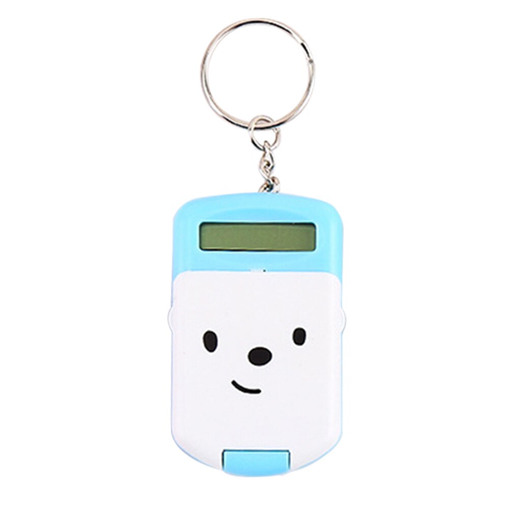 Mini Calculator Cute Cartoon with Keychain 8 Digits Display Portable Pocket Size Calculator for Children School Supplies