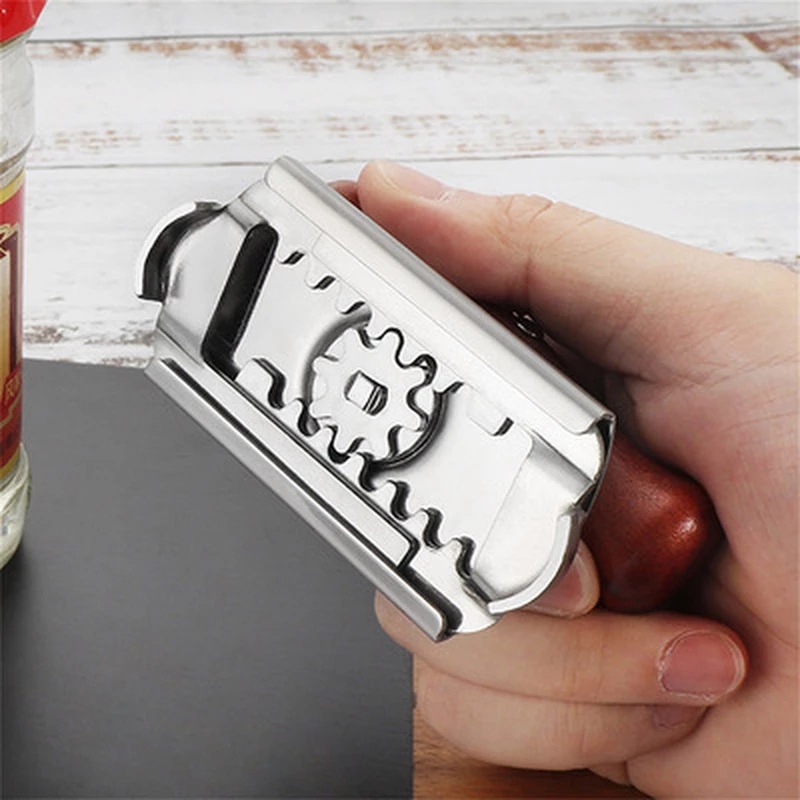 Ouvre-boîte manuel en acier inoxydable, outil d'ouverture de couvercle rotatif réglable de 1 à 4 pouces gadget de cuisine