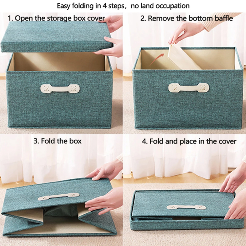 Organizers and Storage Box with Lids Closet Ornament Foldable Cube Baskets for Shelf Large Fabric Storage Bins Clothes Closet