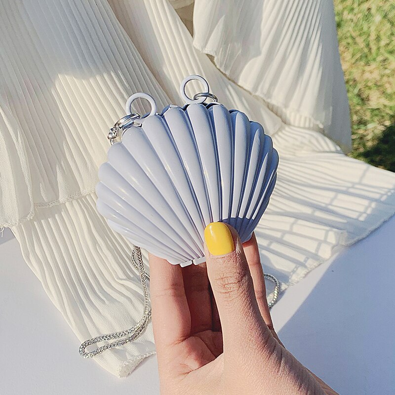Mini shell crossbody bag sommer høy pvc dameveske kjede skulder messenger bag søt reiseveske
