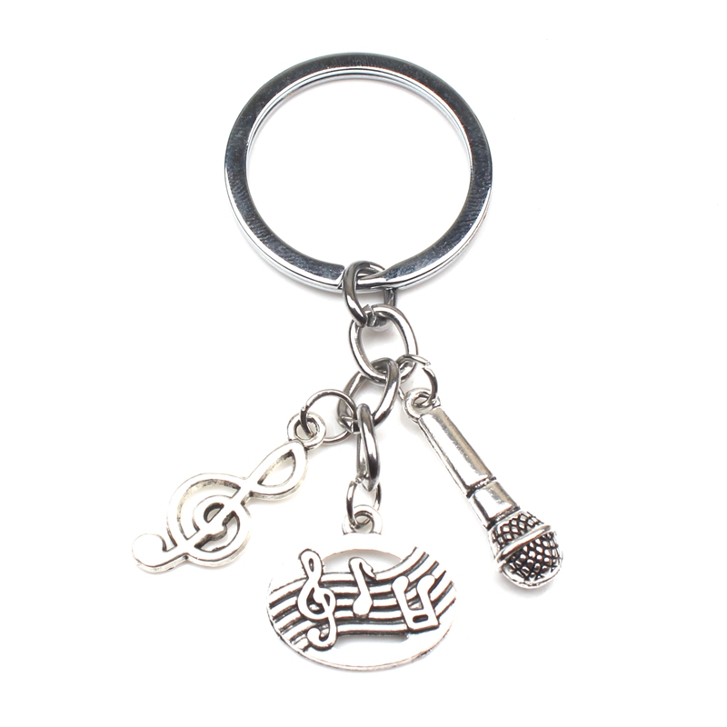 Music Teacher Keychain Music Key Ring Pianist Music Microphone Notes Handmade Guitar Jewelry Do Your Favorite Souvenirs