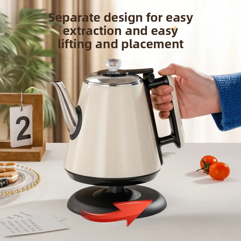 Rostfri vattenkokare med stor kapacitet och lång pip, automatisk avstängning för hemmabruk