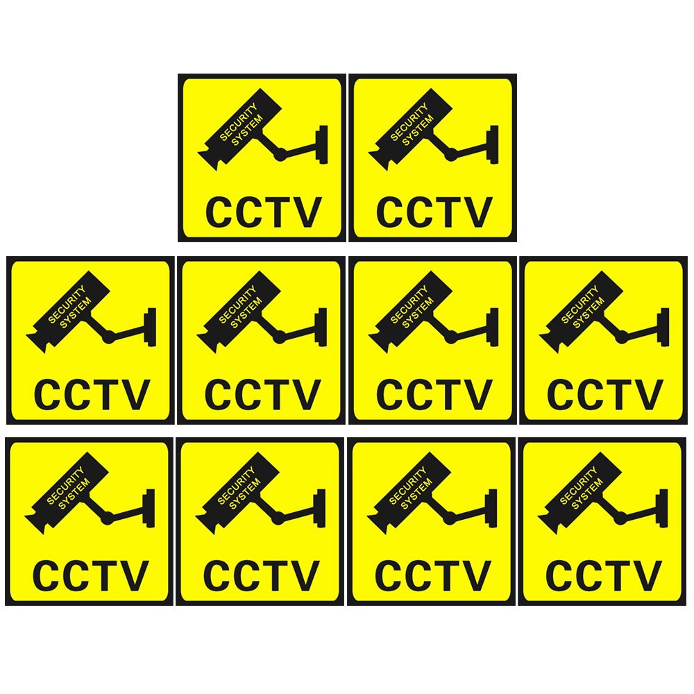 10Pcs Waterdichte Video Camera Surveillance Beveiliging Stickers Decals Waarschuwing Alarm Borden Voor Thuis Kantoor School Winkel: type A