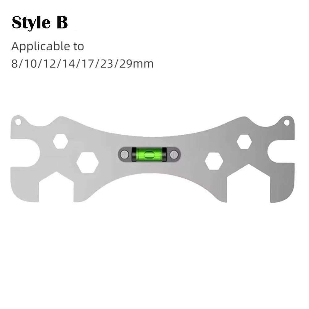 Multifunctional Faucet Installation Wrench Thickened with Level Gauge Bend Angle Leveling Wrench Durable: black