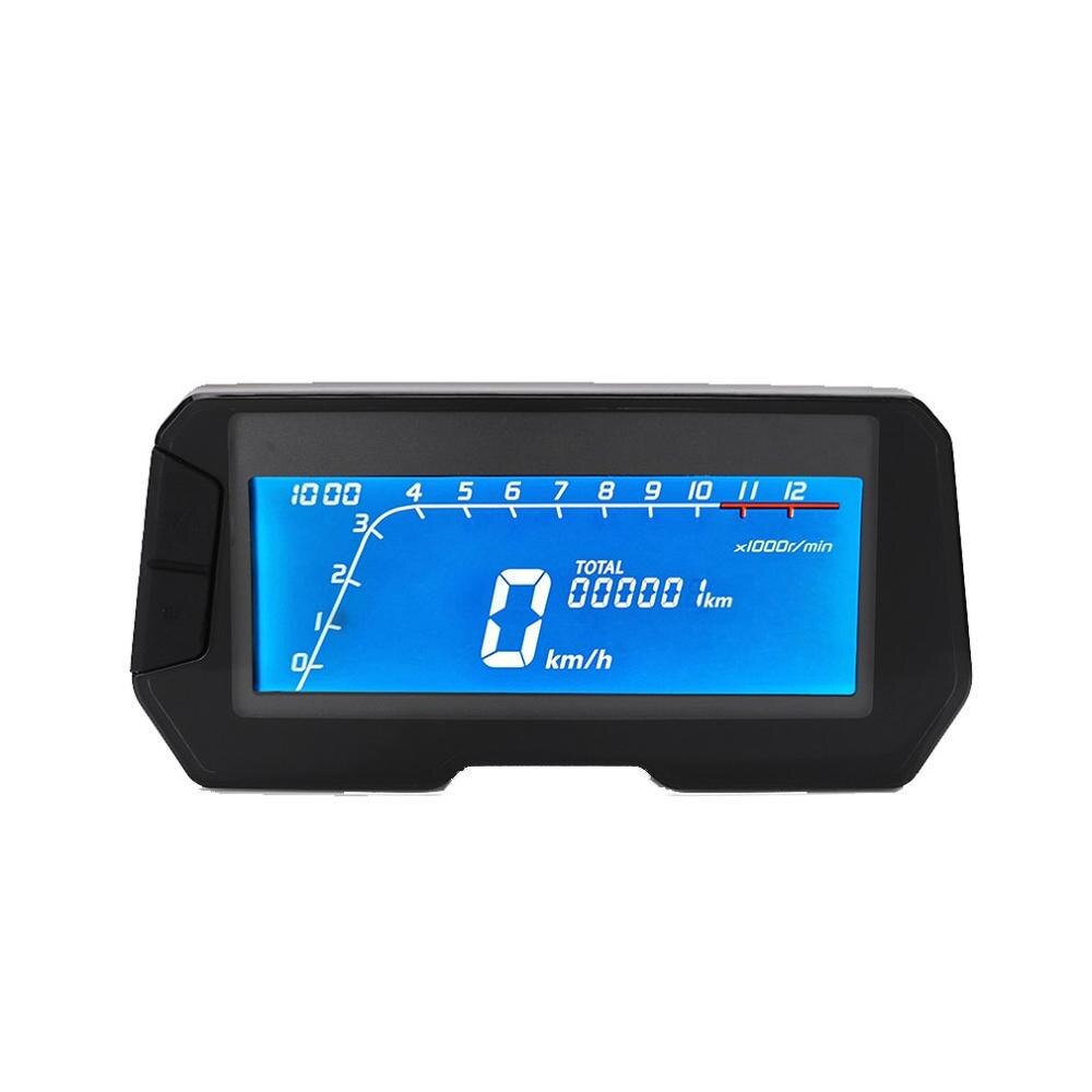 12000RPM 6 Gear Universal Motorcycle LCD Digital Speedometer Odometer Backlight Motorcycle Odometer for 1,2,4 Cylinders Meter: A