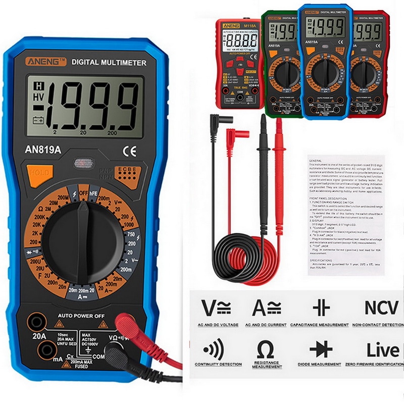 Multifunctional High-precision Digital Multimeter Electrician Digital Universal Meter Resistance Capacitance DC AC Measurement