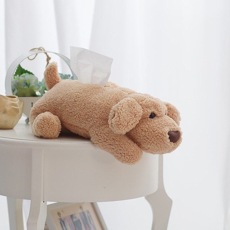 Peluche chien de dessin animé, 1 pièce, confortable, étui à serviette pour enfants, chiot doux, poupée, pour enfants, décoration de maison/Photo: brown