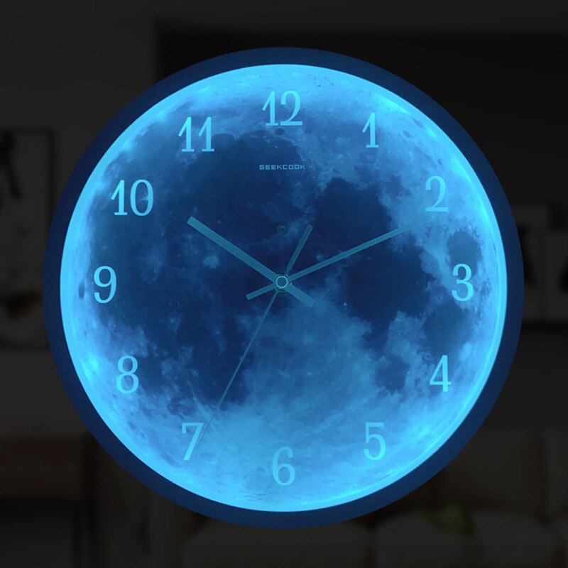 Led Wall Clock Night Light Electronic Quartz Clock Luminous Mute Silient Voice Control Modern Night light for Home