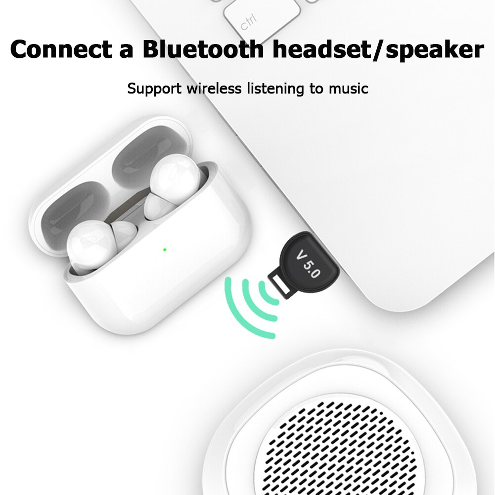 USB Bluetooth 5,0 Adapter Bluetooth Dongle 5,0 Absender Bluetooth Empfänger Mini Audio- Adapter für Computer PC Notizbuch Musik