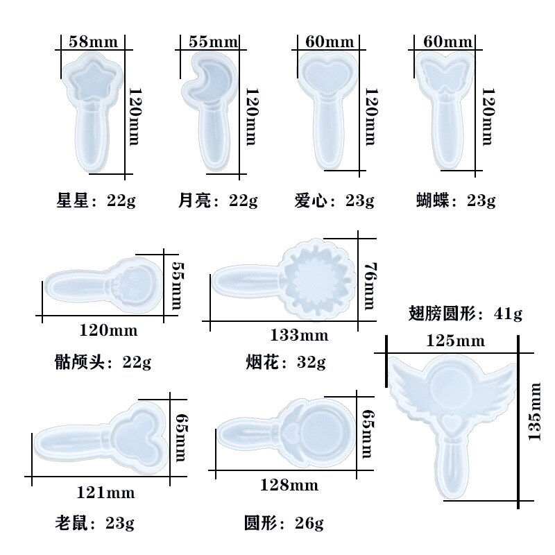 Kawaii Handheld Mirror Silicone Mold Cute Accessory Making Resin Craft Supplies Resin Accessories Making with Mirror