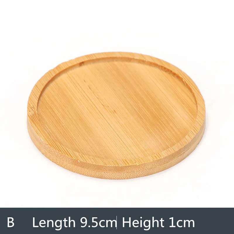 Soporte para maceta con 8 diseños, almohadilla para bonsái carnoso, bandeja de bambú, bandeja para maceta de madera, decoración para el hogar y la Oficina, soporte para macetas, 1 ud.: Verde claro