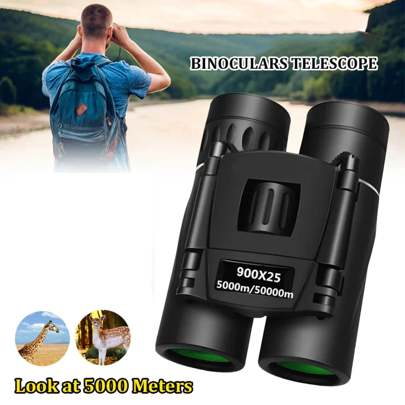 Binoculares 900X25, gran aumento, visión nocturna con poca luz, telescopio portátil compacto para exteriores