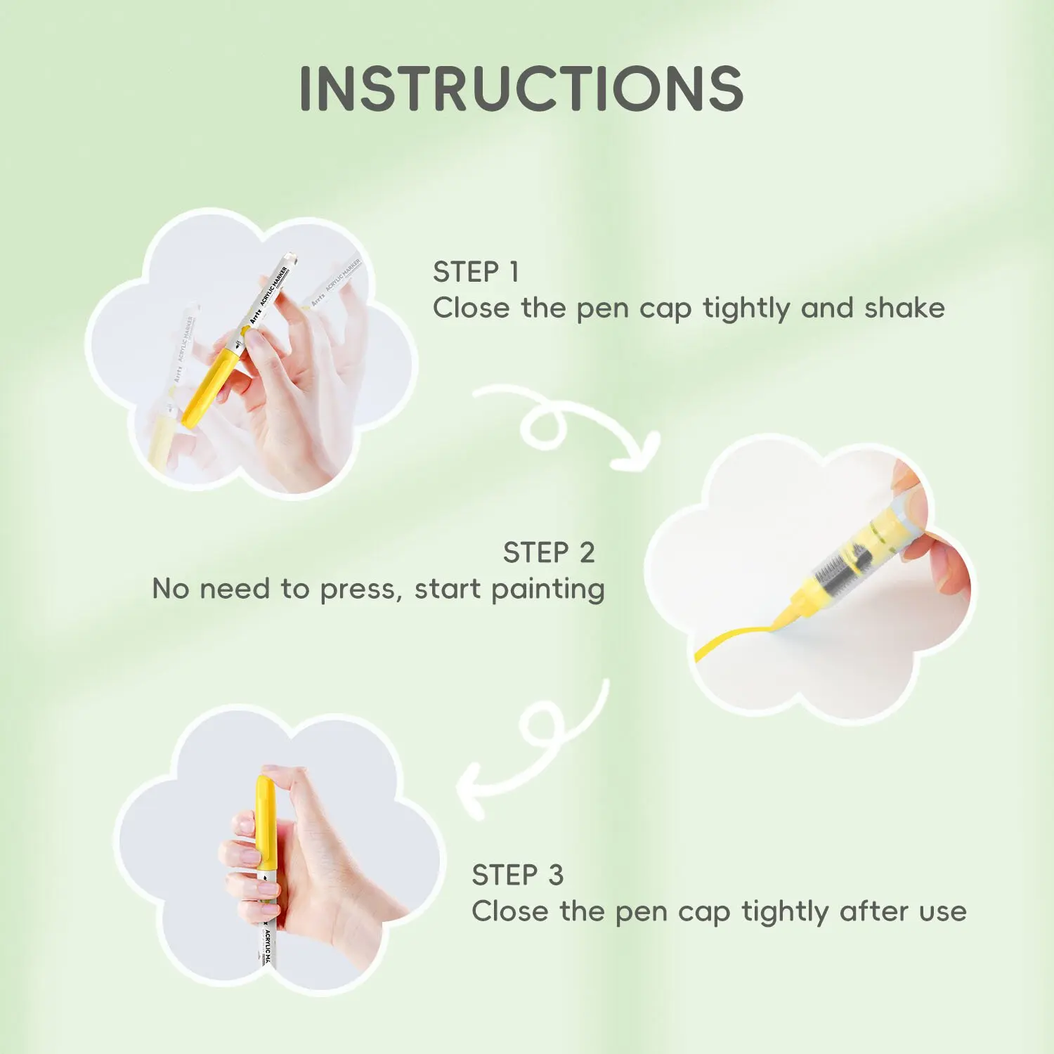 Arrtx Farbmarkierungsstifte, 36 Farben, permanente Acrylmarkierung, Pinselspitze zum Zeichnen, Stein, Keramik, Glas, Holz, Kunststoff, Metall