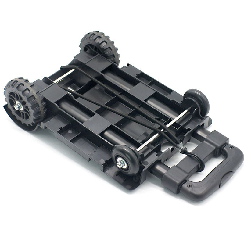 Carrito de equipaje plegable de aluminio ligero, carrito de mano plegable portátil, para viaje, mudanzas y uso en la oficina, color negro