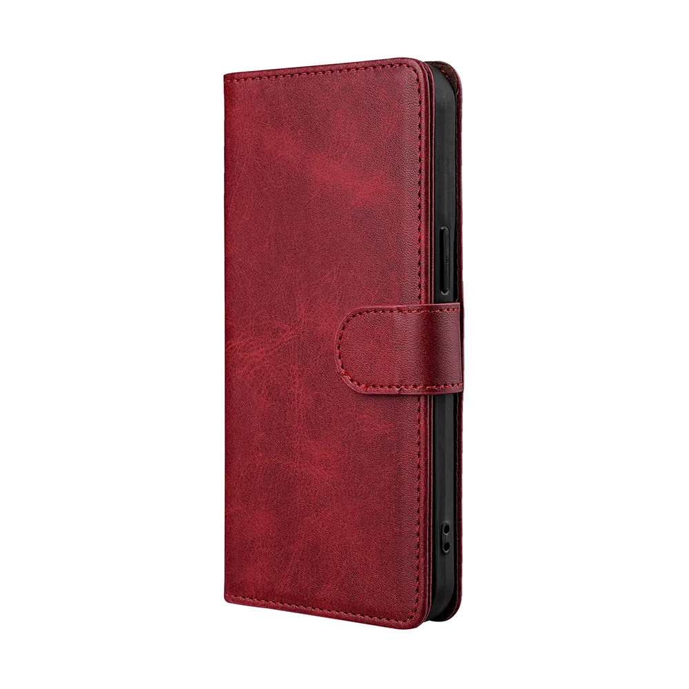 RFID Blocking Flip Magnetic Buckle Wallet Case for iPhone 16 Pro Max 16 Plus Protective Cover Leather Book Case With Card Holder: Red / For iPhone 16 Pro Max