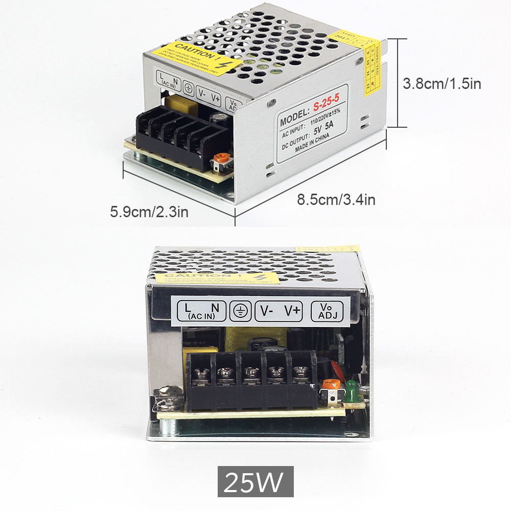 DC 5V Lighting Transformers LED Driver Power Adapter 2A~80A ,10W~350W for LED Pixel Strip 5V Strip Light Switching Power Supply: 5V 25W 5A