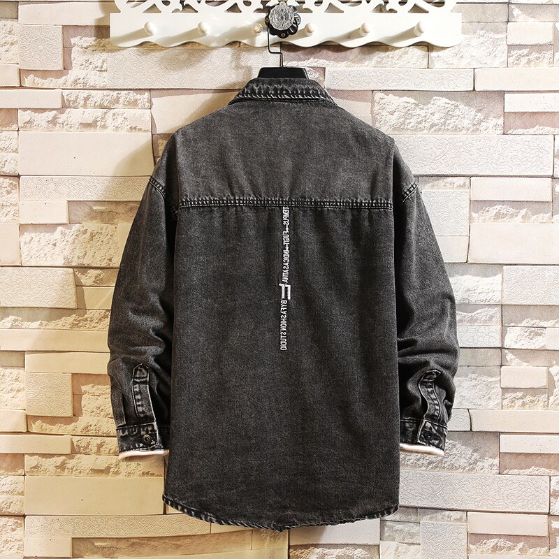 Denim veste hommes imprimer moto basique manteau hommes japonais Streetwear Hip Hop veste Cowboy mâle Jean Bomber vestes