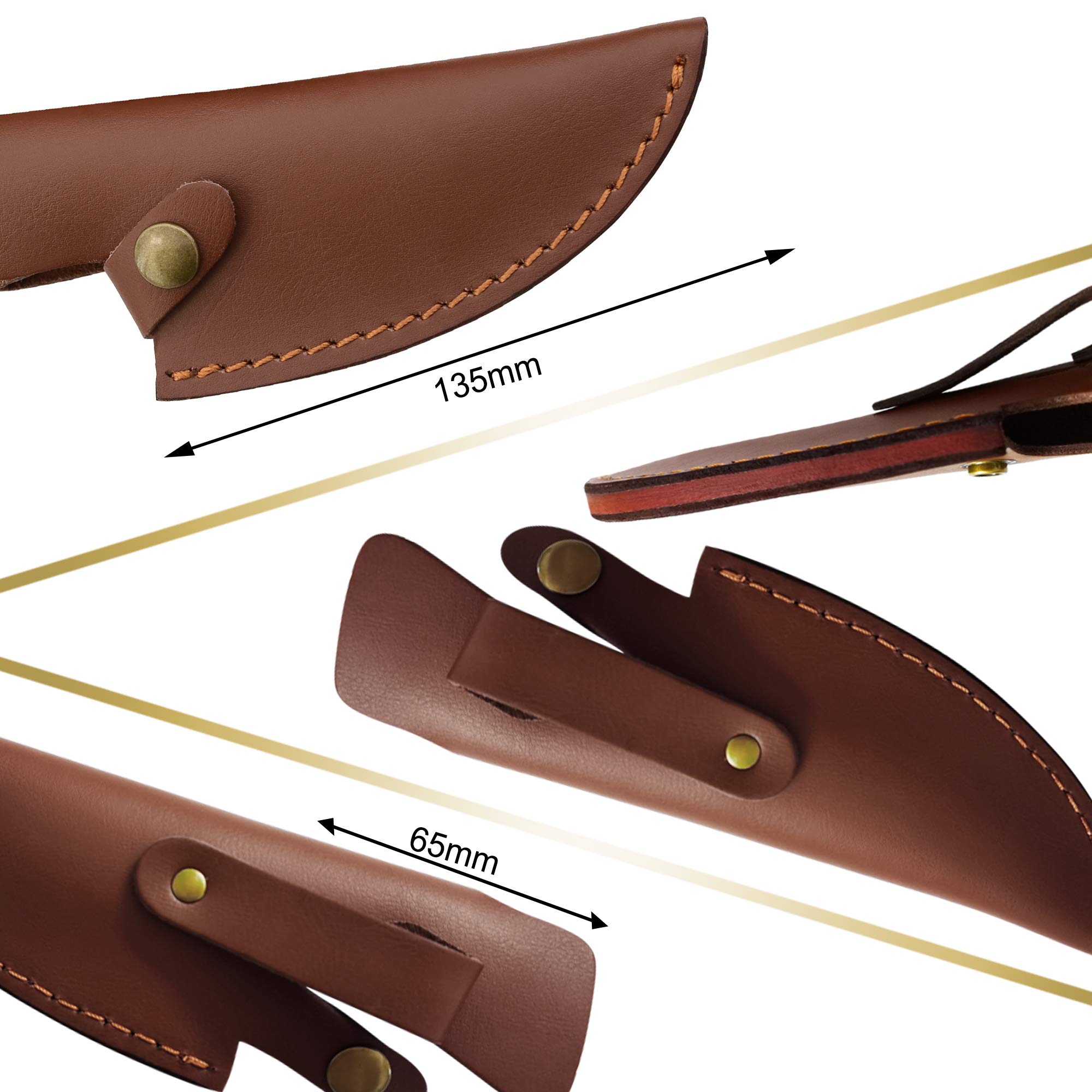 XYJ-Funda de cuchillo para deshuesar cuchillos de 5,5/6 pulgadas, Funda de cuero con lazo para cinturón, Protector de hoja, funda para filetear cuchillos