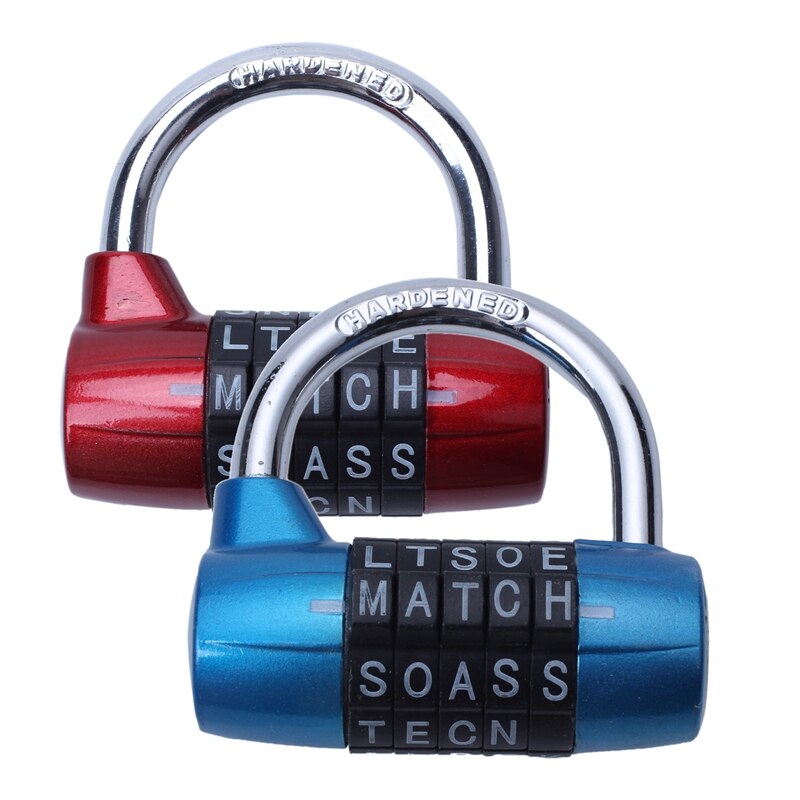 5 Letter Zinc Alloy Combination Padlock Code Password Lock Door Cabinet Drawer Bike Motorcycle Student Locker Locks