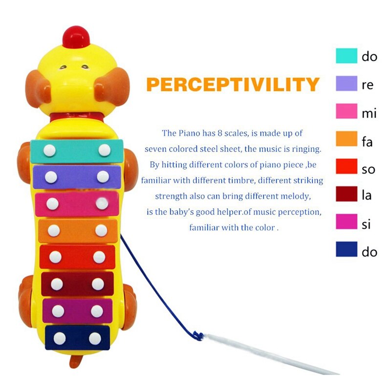 1Pc Baby Kids Educatief Muziekinstrument Speelgoed Leuke Hond Vorm Klop Piano Kids Push Pull Speelgoed Vroeg Leren Viool speelgoed Beste