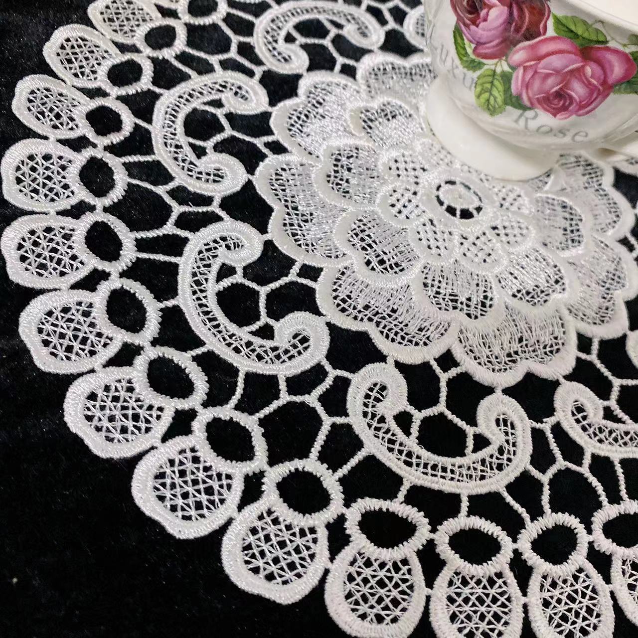 Lace Embroidery Place Table Mat Drink Doily Dining... – Grandado