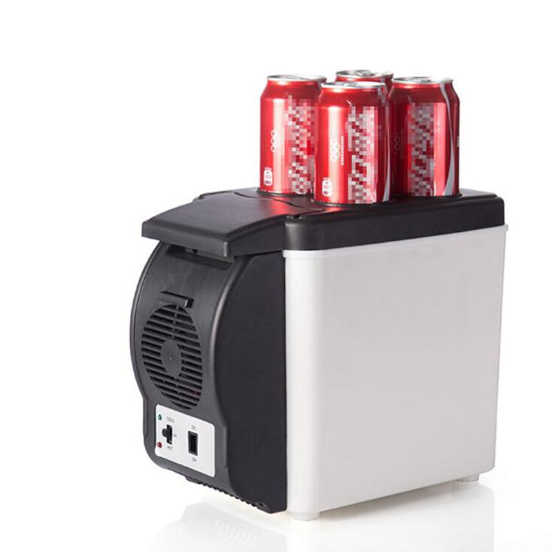 Mini 6L Car Refrigerator Multi-function Travel Fridge Cooler Warmer 12v Compressor Fridge With 4 Drink Holes Electric Freezer