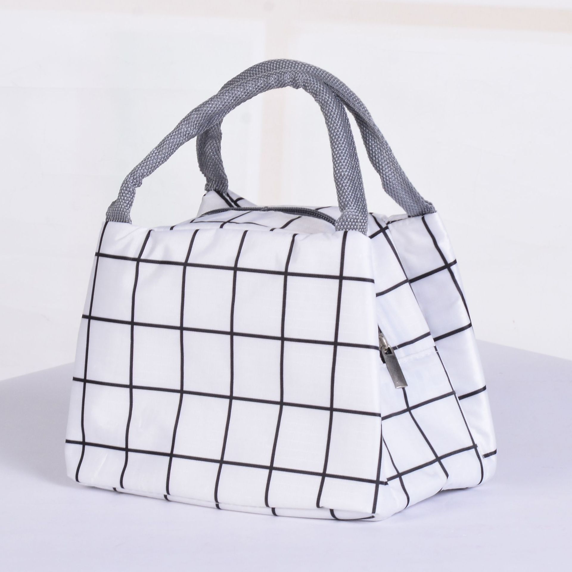 Plaid Print Waterproof Insulation Picnic Lunch Bags Unisex Kids Thickened Aluminum Foil Ice Pack School Food Storage Handbag