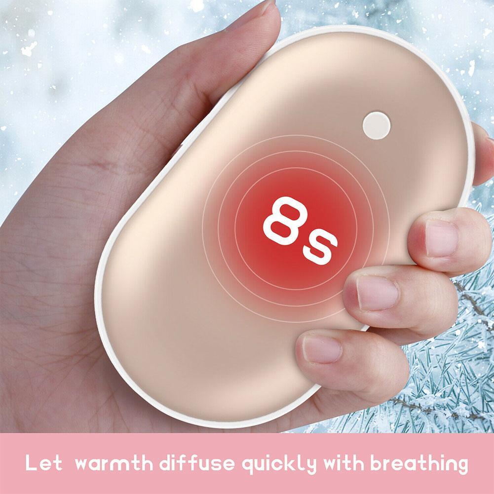 5000mAh USB Rechargeable Electric Hand Warmer Winter Double-Side Heating Mini 5V Long-Life Pocket Power Bank 2 In 1