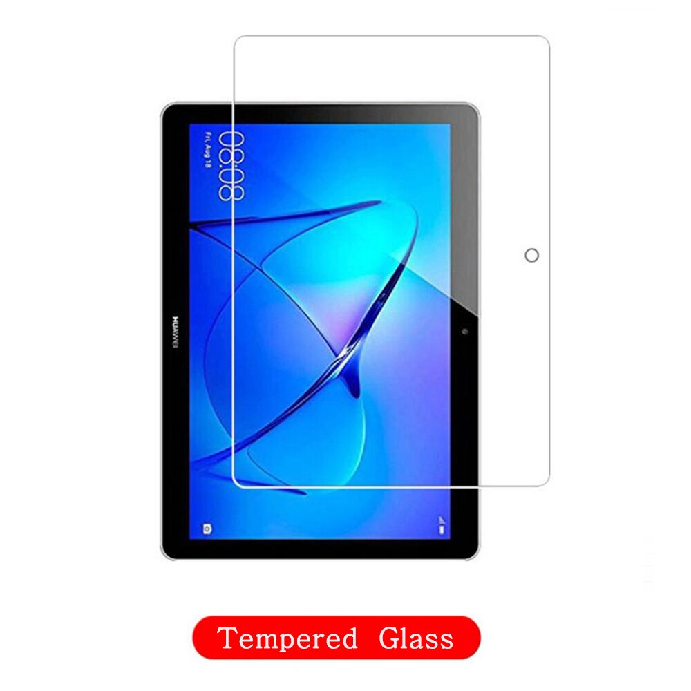 Funda Huawei MediaPad T5 10.1 AGS2-W09/L09/L03/W19 Shockproof Tablet Case Stand Holder Flip Cover Slim Coque + Tempered Glass: Tempered Glass