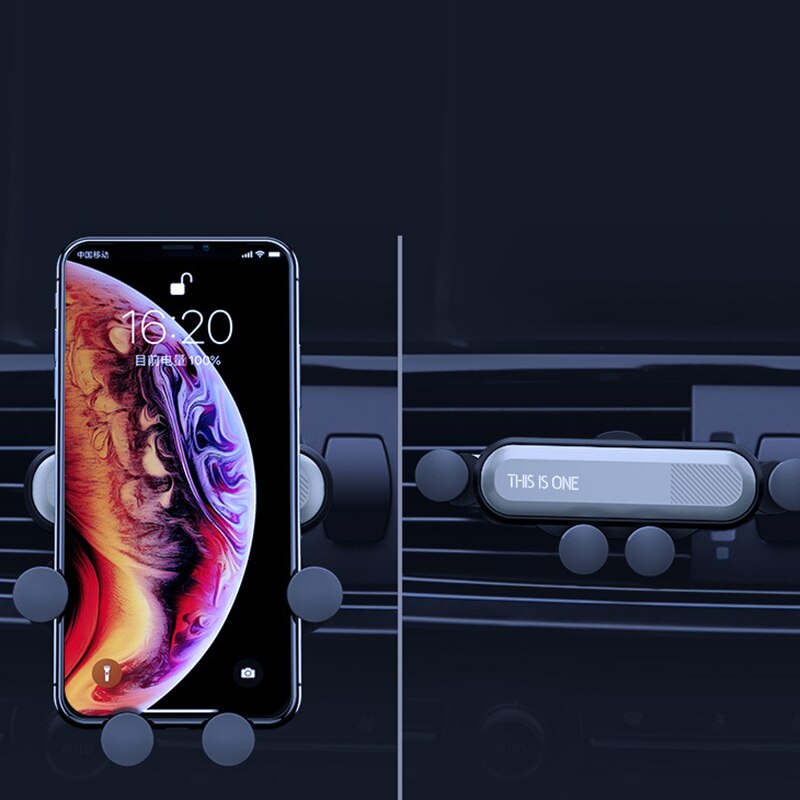 Universele auto mobiele telefoon zwaartekracht auto ventilatierooster montagebeugel uitlaat clip telefoonhouder 360 graden rotatie voor iphone samsung