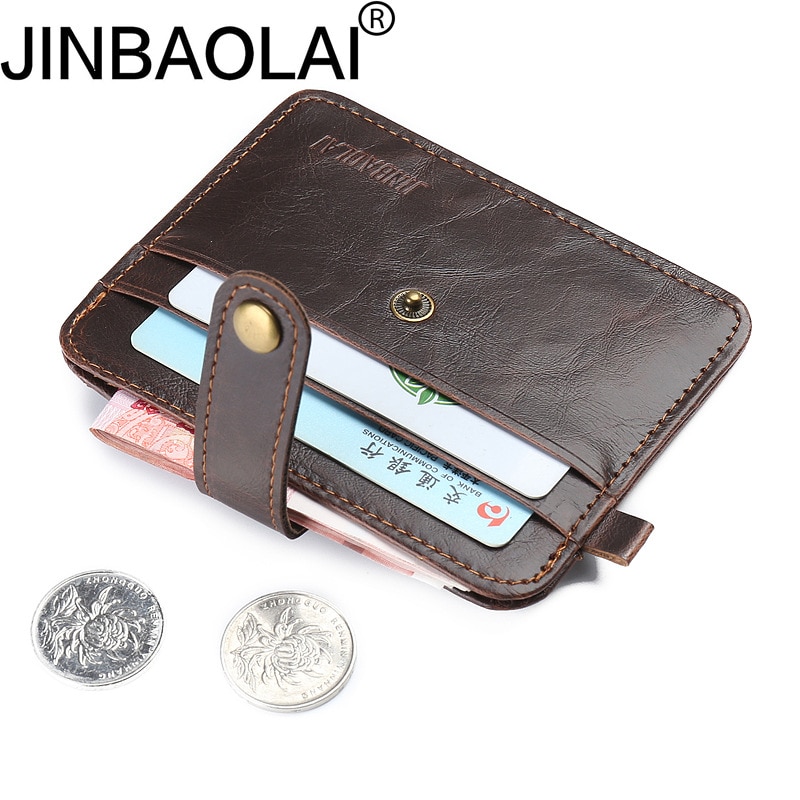 Cartera JINBAOLAI para hombre, Cartera de PU a la , monedero, bolso Retro, tipo Bolsa de tarjeta de crédito, cartera pequeña