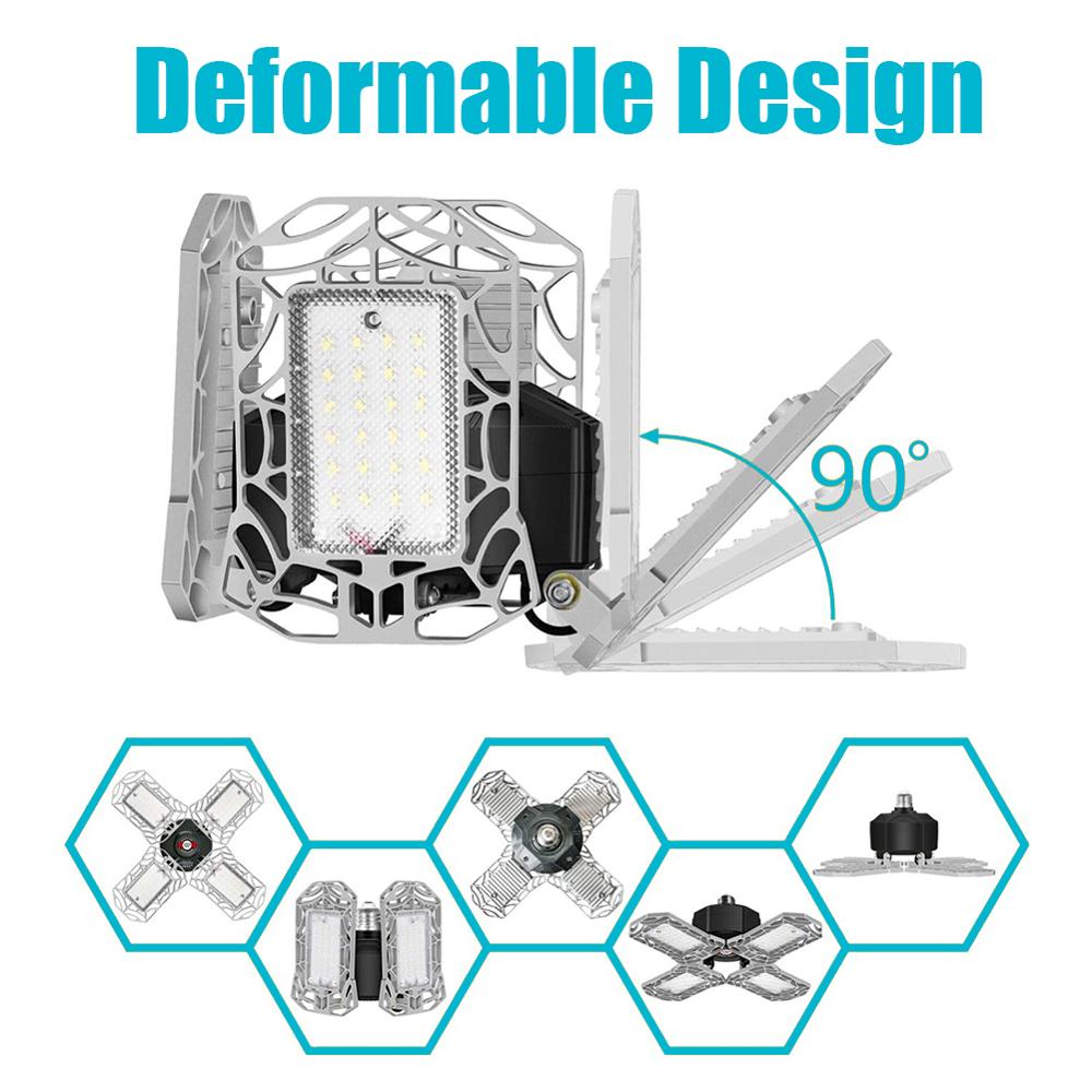 NICLUX Garage Lamp LED Garage Light 4 Leaf Workshop Lamp E27 Light Bulb For Garage Lighting Warehouse Factory Industrial Light