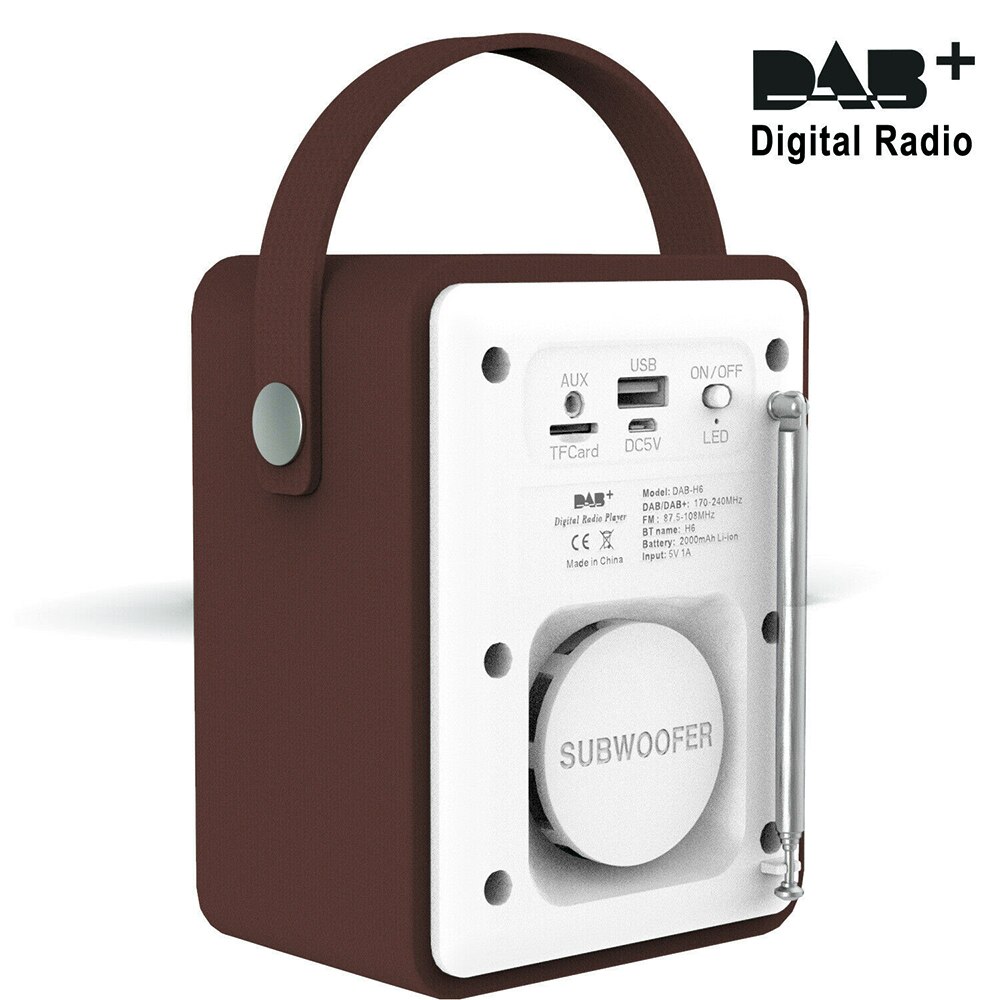 DAB Digital Radio Wood Retro Radio Audio Portable Rechargeable Bluetooth Music Player Support FM/TF Card/U Disk/Alarm Clock