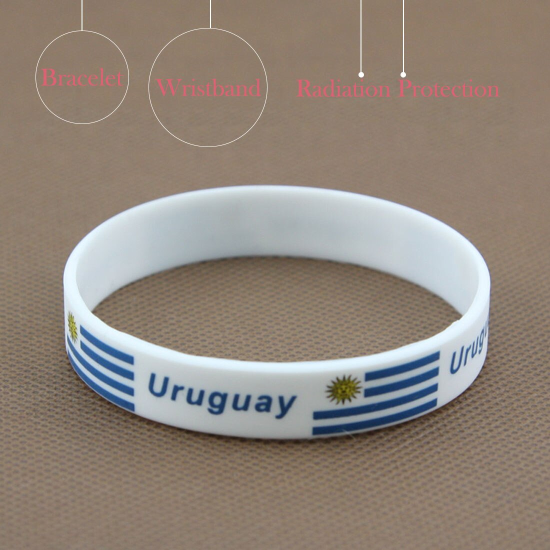 Brand 1pcs Football Fans Bracelet Soccer fan Accessories Football Silicone Bracelet Cheerleading supplies: Uruguay