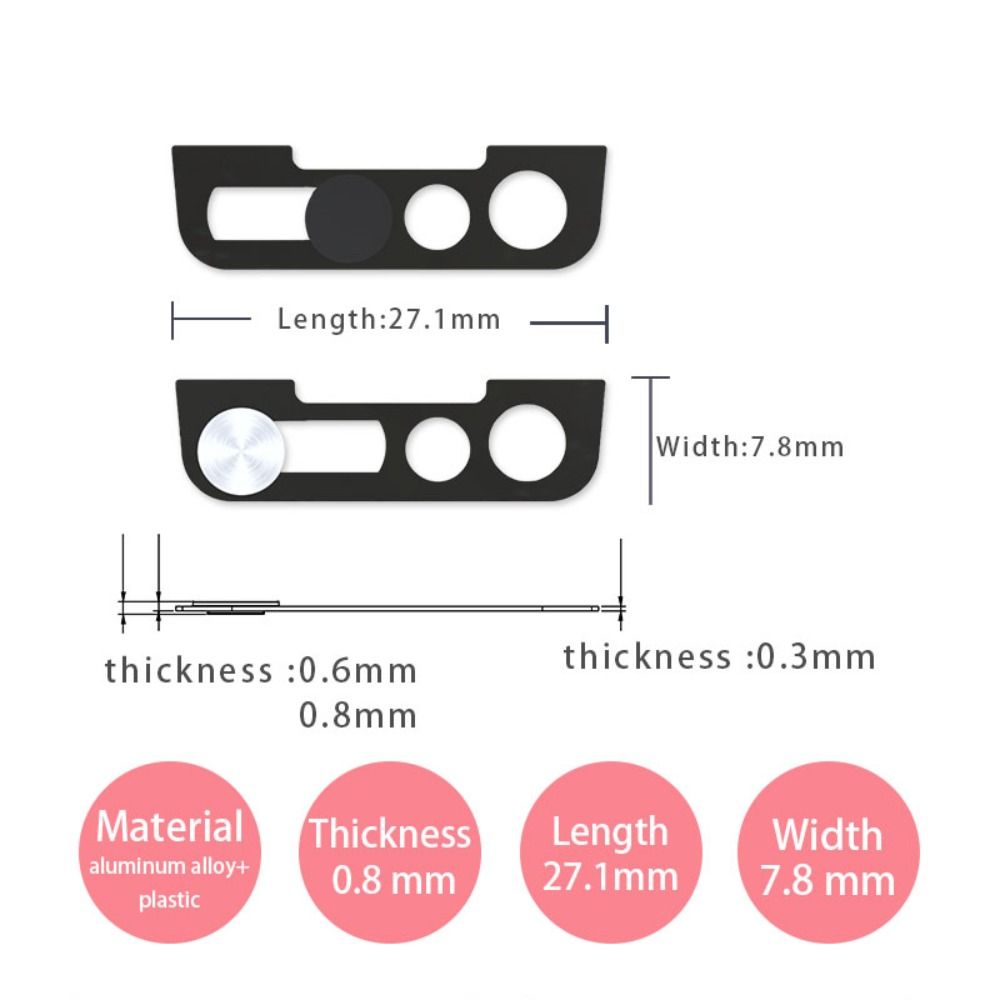 3 uds cubierta de cámara web de Metal pegatinas de lente de teléfono para iPhone 14 14 ProMax Plus cubierta de cámara deslizante de privacidad para iPhone 14 Series