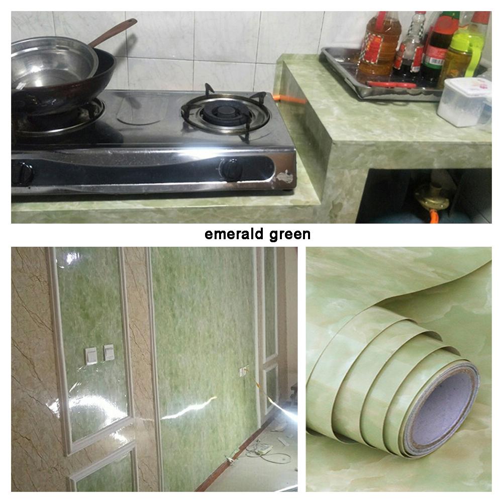Marmor selvklæbende vandtæt tapet vinylfilm peel-and-stick dekorativt kontaktpapir vægmærkat til køkken i badeværelset