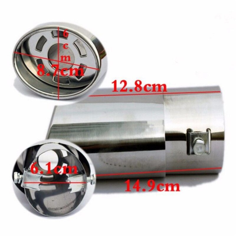 1PCS Chrome Trim Modified Car Liner Pipe Stainless Steel Car Exhaust Muffler Tip Pipe Exhaust System