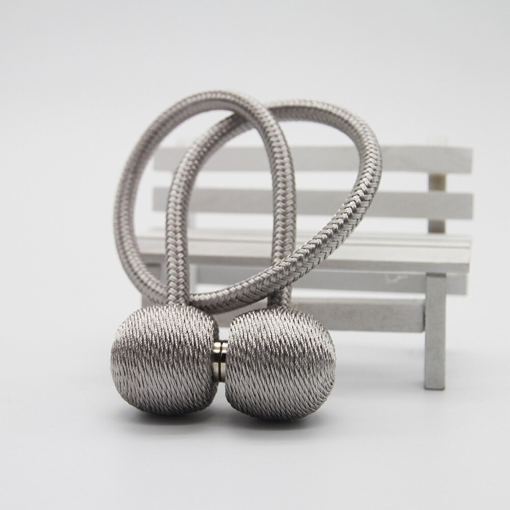 1Pc Magnetic Curtain Tieback Holder Hook Buckle Clip Curtain Tieback Polyester Decorative Home Accessorie Lanyard: grey