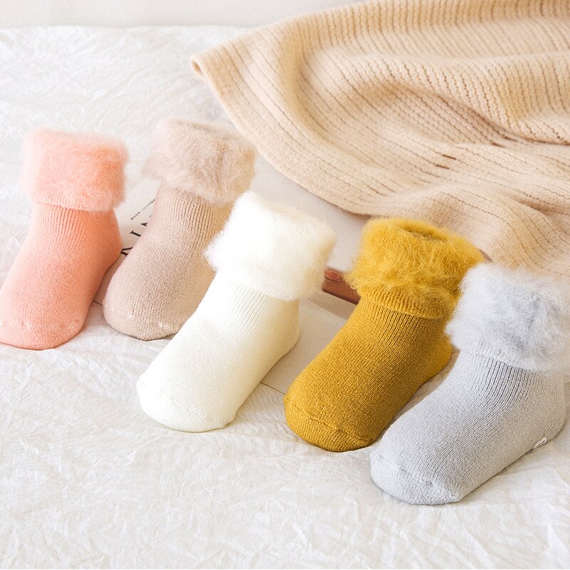 5 Color Cute Winter Baby Socks Newborn Warm Thick Cotton Boy Girl Toddler Floor Socks