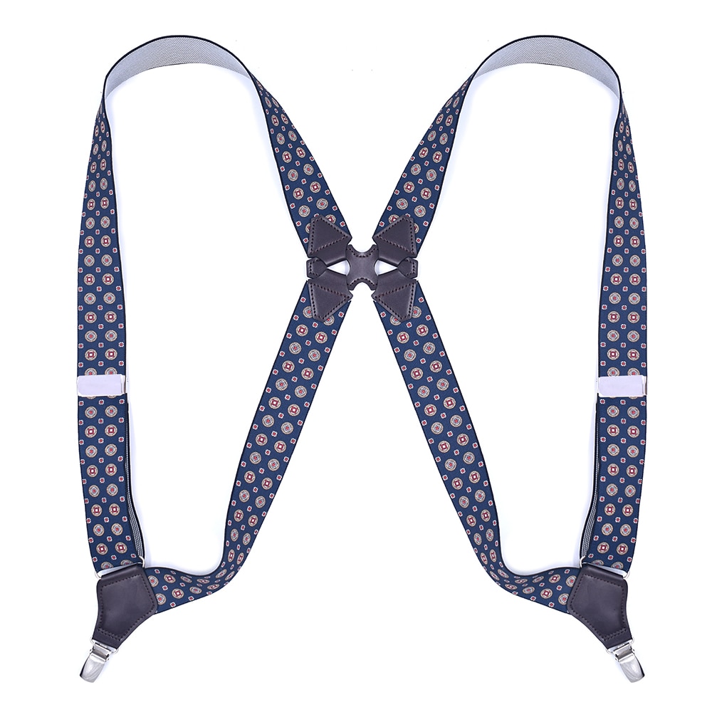 Seler til mænd sideclip style 3.5cm brede kraftige store høje justerbare elastiske hofteclips bukseseler far